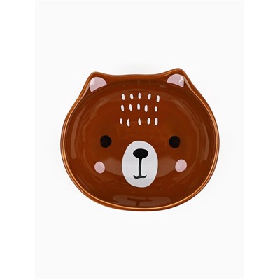 Тарелка суповая керамическая «Медведь», 13×11×5.5 см, 300 мл