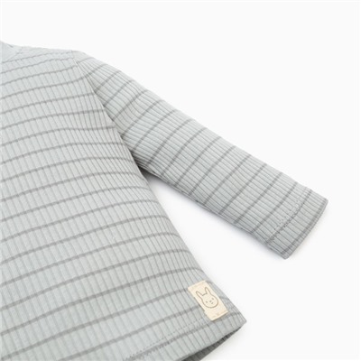 Лонгслив Крошка Я BASIC LINE, рост 62-68 см, полоска серая