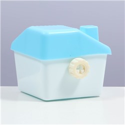 Домик для грызунов угловой, 11.4×10.7×10.7 см, голубой