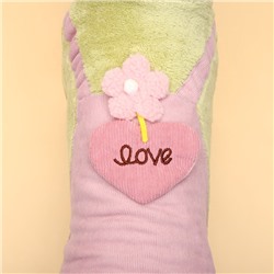 Комбинезон Love, размер L (ДС 35 см, ОГ 45 см, ОШ 35 см), зелёный/розовый
