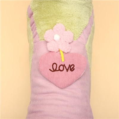 Комбинезон Love, размер L (ДС 35 см, ОГ 45 см, ОШ 35 см), зелёный/розовый