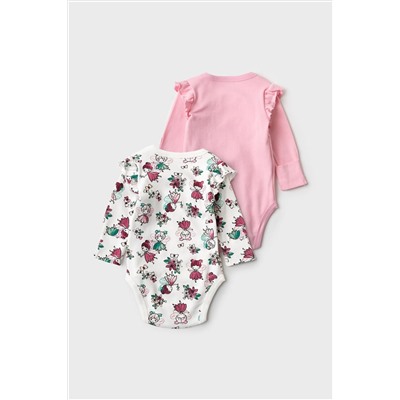 Боди детское трикотажное для девочек, 2 шт в комплекте PLAYTODAY, 1240130