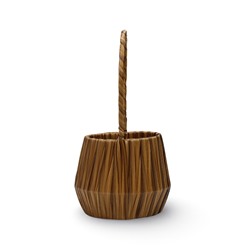 Корзина плетёная для хранения, 10×10×10 см, ручка h=10 см, пластиковая, коричневая, Greengo