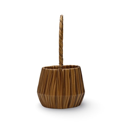 Корзина плетёная для хранения, 10×10×10 см, ручка h=10 см, пластиковая, коричневая, Greengo