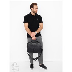 Портфель мужской кожаный 0883Z black Zinimsk  в Новосибирске