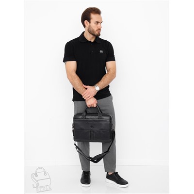 Портфель мужской кожаный 0883Z black Zinimsk  в Новосибирске