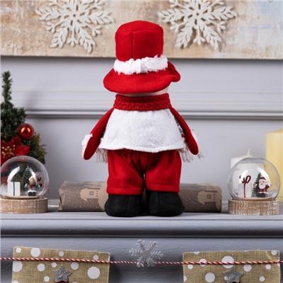 Светодиодная фигура «Снеговик» 13×30×8 см, текстиль, батарейки LR1130×3 (в комплекте), свечение тёплое белое