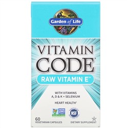 Garden of Life, Vitamin Code®, сырой витамин E, 60 растительных капсул