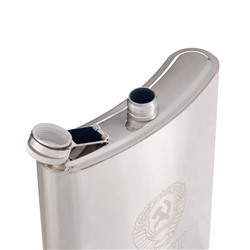 Фляжка для алкоголя и воды "СССР", нержавеющая сталь, чехол, подарочная, 1.44 л