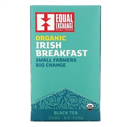 Equal Exchange, Organic Irish Breakfast, Black Tea, 20 Tea Bags, 1.41 oz ( 40 g)