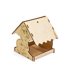 Кормушка для птиц «Лошадь», 18×16×15 см, своими руками, деревянная, Greengo