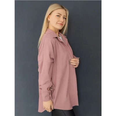 Рубашка женская вельвет РЖМ-01 (Пудровый)