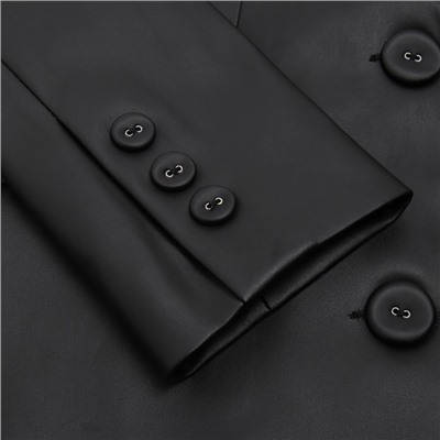 Пиджак женский из экокожи MINAKU: Eco leather, чёрный, размер 42