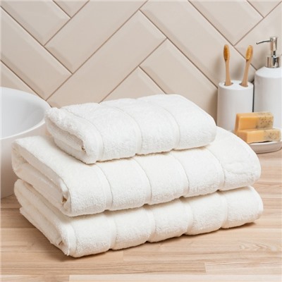 Полотенце махровое Love Life «Ария» 50×90 см, белый, 100% хл, микро-коттон, 450 г/м²