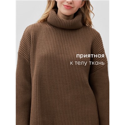 Джемпер женский MINAKU: Casual collection, коричневый, размер 42