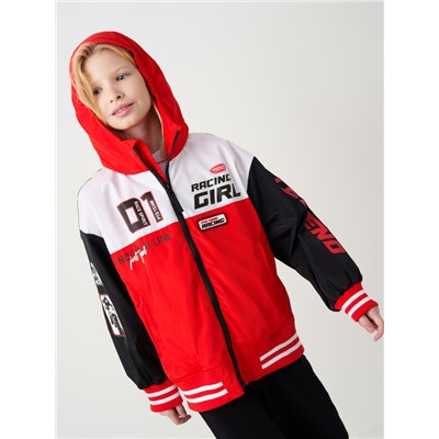 Куртка текстильная с полиуретановым покрытием для девочек (ветровка)