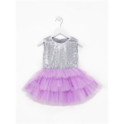 Платье для девочки KAFTAN с пайетками, серебристо-сиреневое, рост 122-128 см