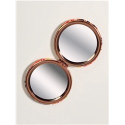 Зеркало складное «Париж», d=7.5 см, с увеличением х2, искусственная кожа, бежевое