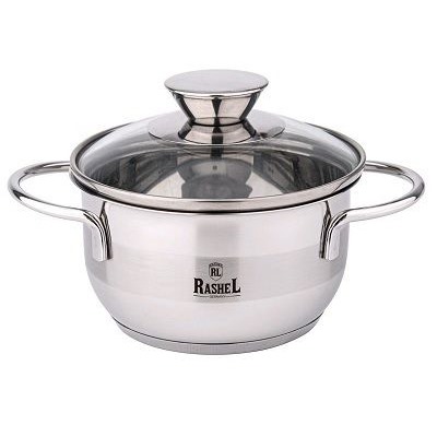 Кастрюля 1,2л МИНИ из нерж. стали со стекл. кр., 14х8 см