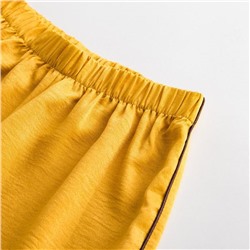 Пижама женская (рубашка, шорты) MINAKU: Light touch, золотая, размер 48