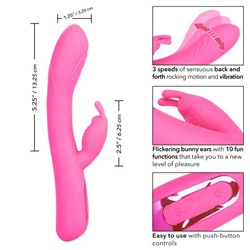 Розовый вибратор-кролик Elite Rocking Rabbit - 22,75 см.