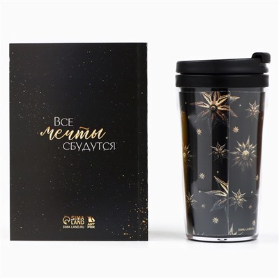 Подарочный набор новогодний, ежедневник А6, 80 листов, термостакан 250 мл «Мечтай»