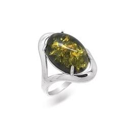 Кольцо из серебра янтарь, КП19з