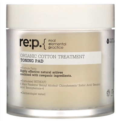 RE:P, Organic Cotton Treatment, Toning Pad, 90 Pads, 4.39 fl oz (130 ml)