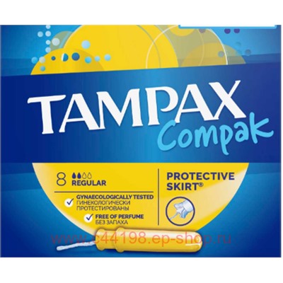 Распродажа Tampax тампоны compak regular с аппликатором 8 шт срок до 08.21
