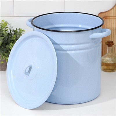 УЦЕНКА Кастрюля, 12 л, цилиндрическая, без крышки, серо-голубая