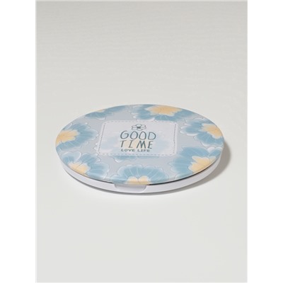 Зеркало складное «Нежность», d=7.5 см, с увеличением х2, голубое