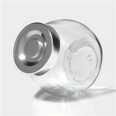 Банки для сыпучих Доляна «Блеск», 200 мл, с пластмассовой крышкой, набор 4 шт., стекло, прозрачные