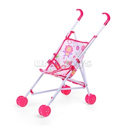 Коляска для кукол трость, прогулочная, цвет розовый