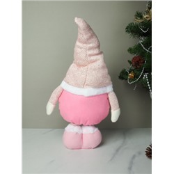 Новогоднее украшение Гном на телескопических ножках 45/60 см розовый / SH026 /уп 48/