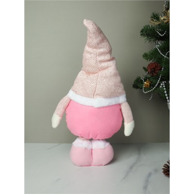 Новогоднее украшение Гном на телескопических ножках 45/60 см розовый / SH026 /уп 48/