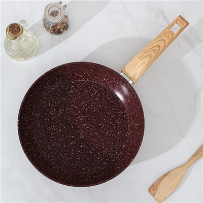 Сковорода Magistro Natural. Brown, d=26 см, кованый алюминий, ручка soft-touch, антипригарное покрытие, индукция, коричневая