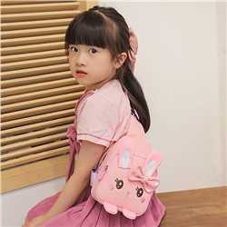 6118-1 роз Рюкзак на одно плечо для девочек (18х14х7)