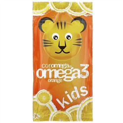 Coromega, Kids, Omega-3, тропический апельсин + витамин D, 30 одноразовых пакетиков (2,5 г)