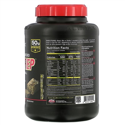 ALLMAX Nutrition, Real Food Sourced Meal Prep, All-in-One Meal, Banana Nut Bread, 5.6 lb (2.54 kg)
