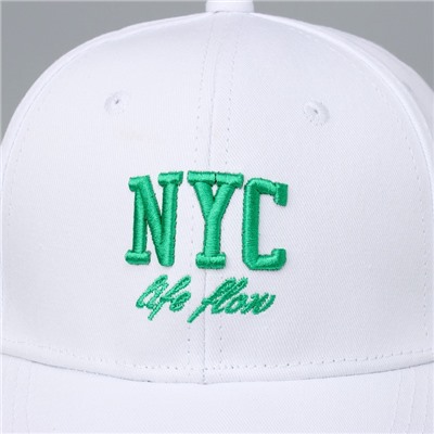Кепка детская NYC, белая, р-р 52-54, 5-7 лет