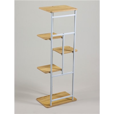 Подставка для цветов Greengo, 5 полок, 36×23×94 см, напольная, каркас металл, полки МДФ, белая