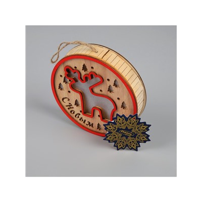 Ёлочная игрушка «Олень», 13.5 см, 1 LED, от батареек, свечение тёплое белое