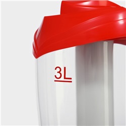 Башня пивная «Вавилон», колба 3 л, подсветка, батарейка Ag10, красная