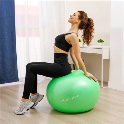УЦЕНКА Фитбол ONLYTOP, d=85 см, 1400 г, антивзрыв, зелёный