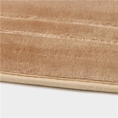 Коврики для ванной и туалета Доляна «Гранж», 2 шт., 40×50 см, 50×80 см, бежевые