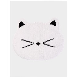 Коврик Доляна White Cat, 50.5×61 см, ворс 1.5 см, микрофибра, белый