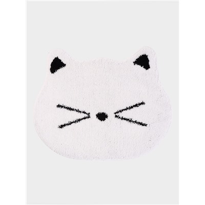 Коврик Доляна White Cat, 50.5×61 см, ворс 1.5 см, микрофибра, белый