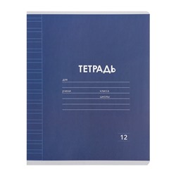 Набор тетрадей 12 листов в узкую линейку Calligrata «Однотонная Классика», обложка мелованная бумага, серые листы
