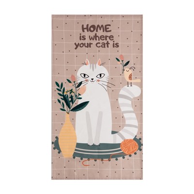 Полотенце «Этель. Белая кошечка», 40×73 см, саржа, 100% хлопок, 190 г/м²