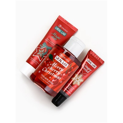 Новогодний подарочный набор косметики в мешке, домики, URAL LAB